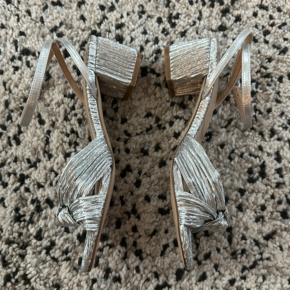 Silver Ankle Strap Heels - Picture 4 of 8